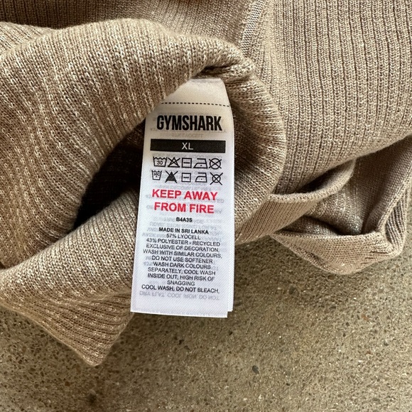 EUC gymshark pause knitwear long sleeve top cement brown/pebble grey size xl - Picture 14 of 14